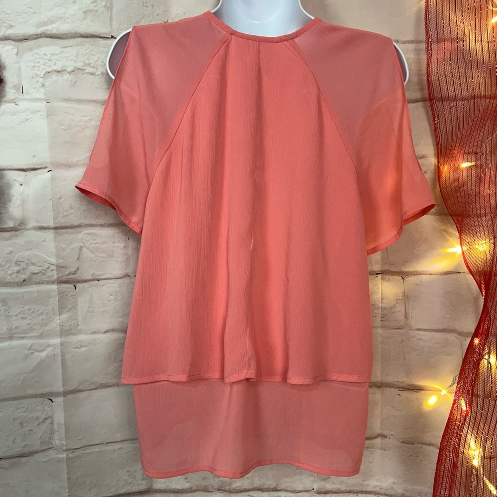 Juicy Couture chiffon pink salmon color with open slits on arms